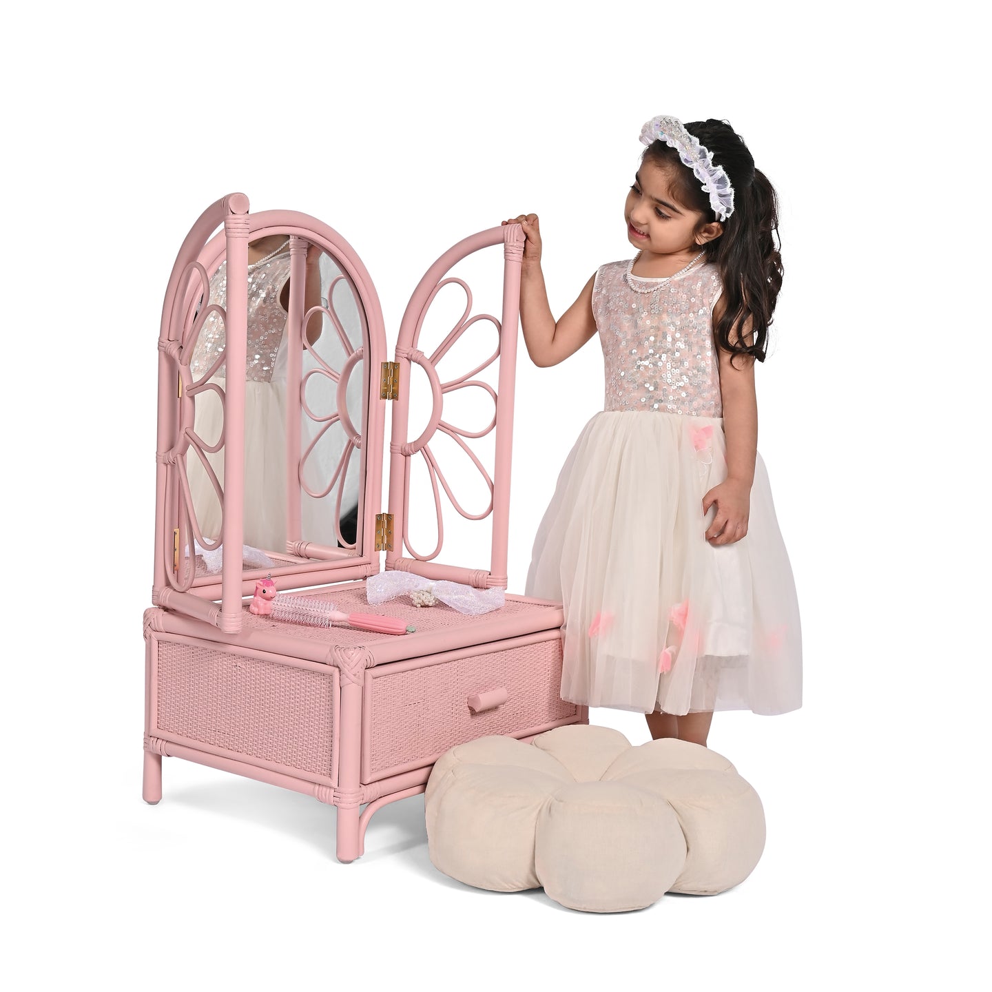 flower power vanity mirror